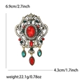 Vintage Barock Brosche aus Legierung mit Strass und Maßangaben für Damenanzüge - Bunt
