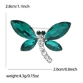 Green crystal dragonfly brooch in silver alloy with dimensions 2.8cm by 2.0cm - Green (2946-GN)