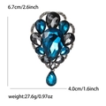 Eleganter Vintage-Kristallbrosche mit blauen Edelsteinen und Tropfenanhänger für Damen - Kaffeegold-Blau-3005-BL