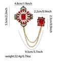 Dimensiones del broche barroco con gemas rojas, perlas y cadenas doradas - Estilo Rojo (MM-BR-2936-RD)