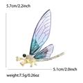 Elegante spilla a libellula con sfumature blu, strass e indicazioni sulle misure - Oro 14K-Viola