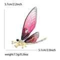 Dimensioni e peso dettagliati della spilla a libellula viola con strass e sfumature - Oro 14K-Rosso