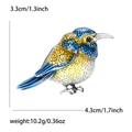 Vintage Emaille Vogel Brosche in Blau und Gold, Maße 4,3 cm x 3,3 cm groß - Blau