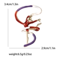 Kreative Emaille-Brosche Rhythmische Sportlerin in Gold für elegante Anzüge - Gymnastik-Mädchen (3095-RD) / Rot