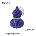 Lujoso broche de calabaza con diamantes de imitación azul zafiro y filigrana de plata - Azul