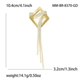Broche cuadrado dorado con borlas de circonitas para accesorios de traje elegantes - Dorado (8370-GD)