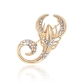Golden scorpion brooch with sparkling round rhinestones and polished alloy finish - Gold