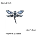 Spilla libellula elegante in lega d'argento con strass blu per giacche donna - Blu (MM-BR-3134-BL)