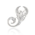 Silver scorpion brooch with sparkling white rhinestones and a polished metallic finish - Silver