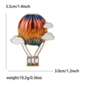 Bunte Emaille Heißluftballon Brosche mit Wolken und Zirkonia in vergoldeter Legierung - Bunt 3129-MX