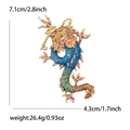 Spilla a forma di drago in smalto colorato e lega dorata per abiti e cappotti da uomo - Blu (3031-BL)
