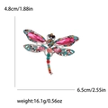 Dettaglio della spilla a libellula con indicazioni di altezza e larghezza in centimetri - Multicolore (MM-BR-3134-MX)