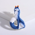 Spilla a forma di volpe in smalto blu e bianco, accessorio elegante per abiti da donna - Blu