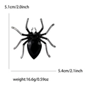 Vintage silver-tone spider brooch with black rhinestones for suits and coats - Solid Black Crystal