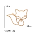 Elegant gold-finished hollow fox brooch for women with 3.9cm length and minimalist design - Gold