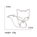 Minimalist silver fox hollow brooch with size measurements of 3.9cm height and 6.8g weight - Silver