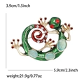 Broche de lagarto en esmalte verde con gemas azules y cristales rojos en aleación - Forma de Gecko / Rojo (MM-BR-红色 -3211-RD)