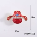 Spécifications détaillées de taille pour la broche opéra chinois avec émail rouge - 3245-Rouge B (Style Chapeau Officiel Chinois)