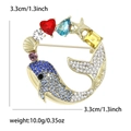 Lujoso broche de delfín con cristales azules y diamantes de imitación dorados - Azul (Base Dorada)