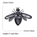 Spilla ape in argento con cristalli grigi e dimensioni di 3,2 cm per 4,7 cm - Grigio