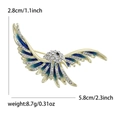 Goldene Vogelbrosche mit dunkelblauer Emaille und Kristallen, 5,8 cm x 2,8 cm - Blau
