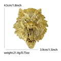 Goldene Löwenkopf Brosche für Herrenanzüge mit Maßen 4,5cm und einem Gewicht von 21,4g - Altgold Stil