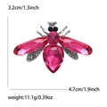 Spilla a forma di ape in cristallo rosa con finitura argento e dimensioni dettagliate - Rosso