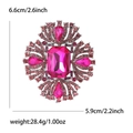 Lussuosa spilla vintage in lega con cristallo rosa e gemme a goccia - Rosa
