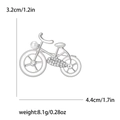 Broche de bicicleta plateado con diamantes de imitación y perla blanca, 3,2cm x 4,4cm - Plata/Blanco