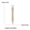 Spilla a penna vintage con perle e strass in finitura dorata, misura 3,8 cm - Oro