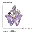 Lussuosa spilla a farfalla in cristallo viola e oro, dimensioni 2,9x3,3 cm per donna - Viola