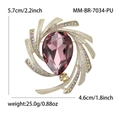 Vintage gold star brooch with purple teardrop crystal and colorful pavé zircons - Purple