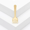 Spilla a forcina minimalista in acciaio inossidabile dorato con denti ondulati creativi - Oro