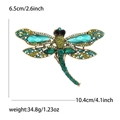 Broche libellule vert doré vintage, largeur 10,4 cm et poids de 34,8 g pour femme - Vert (MM-BR-绿色-3511-GN)