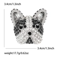 Funkelnde Strass-Französische Bulldogge Brosche aus Silberlegierung, 3,4 cm Hunde-Anstecknadel - Schwarz (MM-BR-Schwarz-3622-BK)