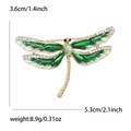 Spilla a forma di libellula con ali in smalto e strass, misura 5,3 cm x 3,6 cm - Green (MM-BR-0976)