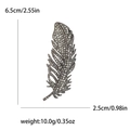 Spilla a piuma d'argento con strass, misure 6,5 cm per 2,5 cm, peso 10,0 g - Canna di fucile