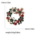 Vintage floral wreath brooch with red and green crystals in antique gold finish - Multi-color and Gold Rhinestone (MM-BR-彩色-3606-MX)