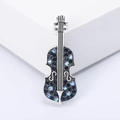 Elegante vioolspeld met diepblauwe kristallen en zilverkleurige legering voor kostuums - Blauw