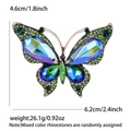 Broche de mariposa con diamantes de imitación azules y verdes con dimensiones - Verde