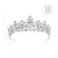 Lussuosa corona da sposa in lega d'argento con strass scintillanti a forma di pera - Argento