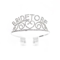 Corona da sposa argentata con strass e scritta Bride To Be per addio al nubilato - Argento (BRIDE TO BE)