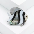 High-end tropical fish brooch made of natural mother of pearl and abalone shell - Gray
