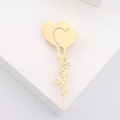 Creative gold heart balloon brooch with I love you text for women clothing accessory - Gold