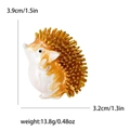 Spilla riccio in smalto bianco e finitura dorata con dimensioni 3,9 cm x 3,2 cm - Giallo