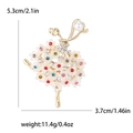Detailansicht der Ballett-Brosche mit bunten Strasssteinen und Maßen von 5,3 x 3,7 cm - Bunter Strass Stil (3815-MX)