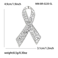 Spilla a fiocco in cristallo argentato con dimensioni di 4,9 cm per 3,1 cm - Argento