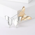 Minimalistische Schmetterlingsbrosche in poliertem Silber und Gold für Damen - Gold und Silber Schmetterling Stil (MM-BR-8465)