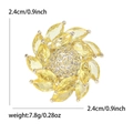 Broche fleur de tournesol en zircon avec pierres jaunes et spécifications de 2,4 cm de large - Jaune