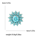 Spilla fiocco di neve barocca argento antico con perle blu, vista dimensioni da 4 cm - Blu Turco (MM-BR-3808-BL)